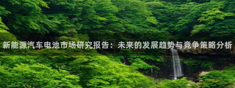 优发国际下载app：新能源汽车电池市场研究报告：未来的发展趋势与竞争策略分析